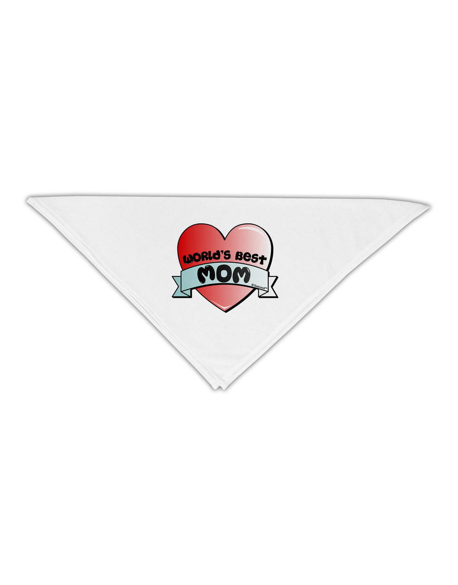 World's Best Mom - Heart Banner Design Adult 19&#x22; Square Bandana by TooLoud-Square Bandanas-TooLoud-White-One-Size-Adult-Davson Sales
