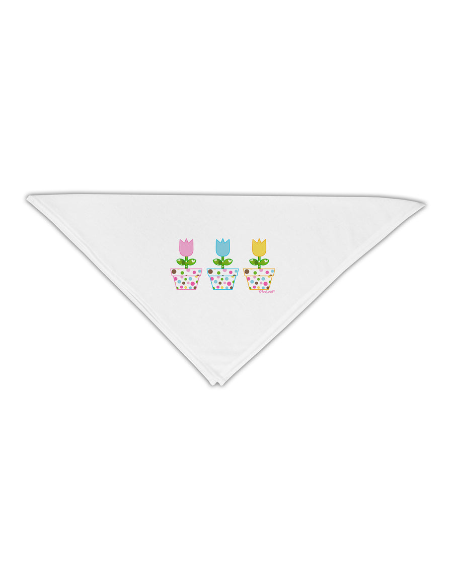 Three Easter Tulips Adult 19&#x22; Square Bandana by TooLoud-Square Bandanas-TooLoud-White-One-Size-Adult-Davson Sales