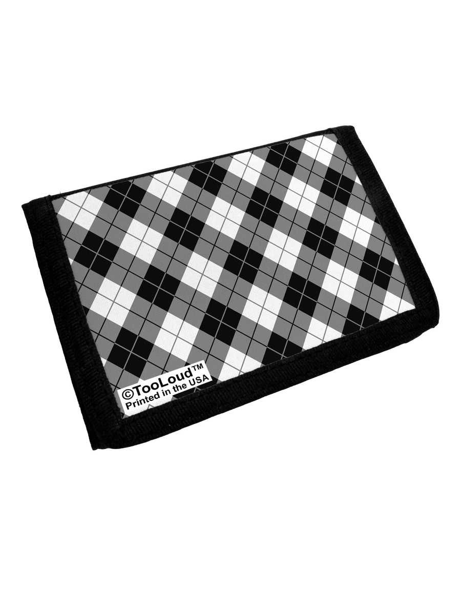 Black and White Argyle AOP Trifold Wallet All Over Print by TooLoud
