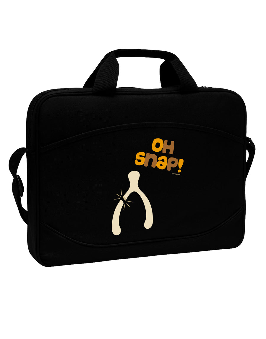 Oh Snap Wishbone - Thanksgiving 15&#x22; Dark Laptop / Tablet Case Bag by TooLoud-Laptop / Tablet Case Bag-TooLoud-Black-Davson Sales