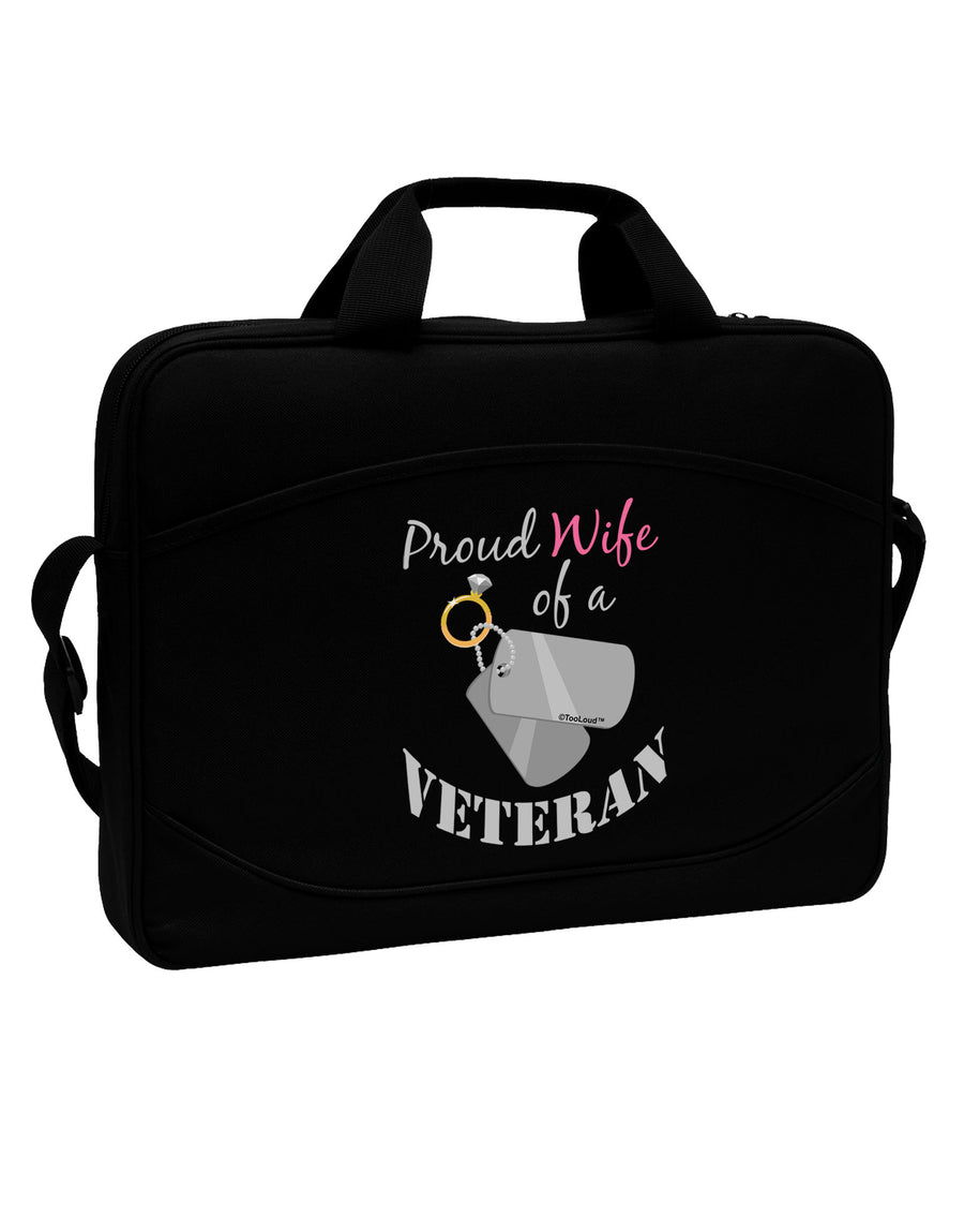 Wife of Veteran 15&#x22; Dark Laptop / Tablet Case Bag-Laptop / Tablet Case Bag-TooLoud-Black-White-Davson Sales