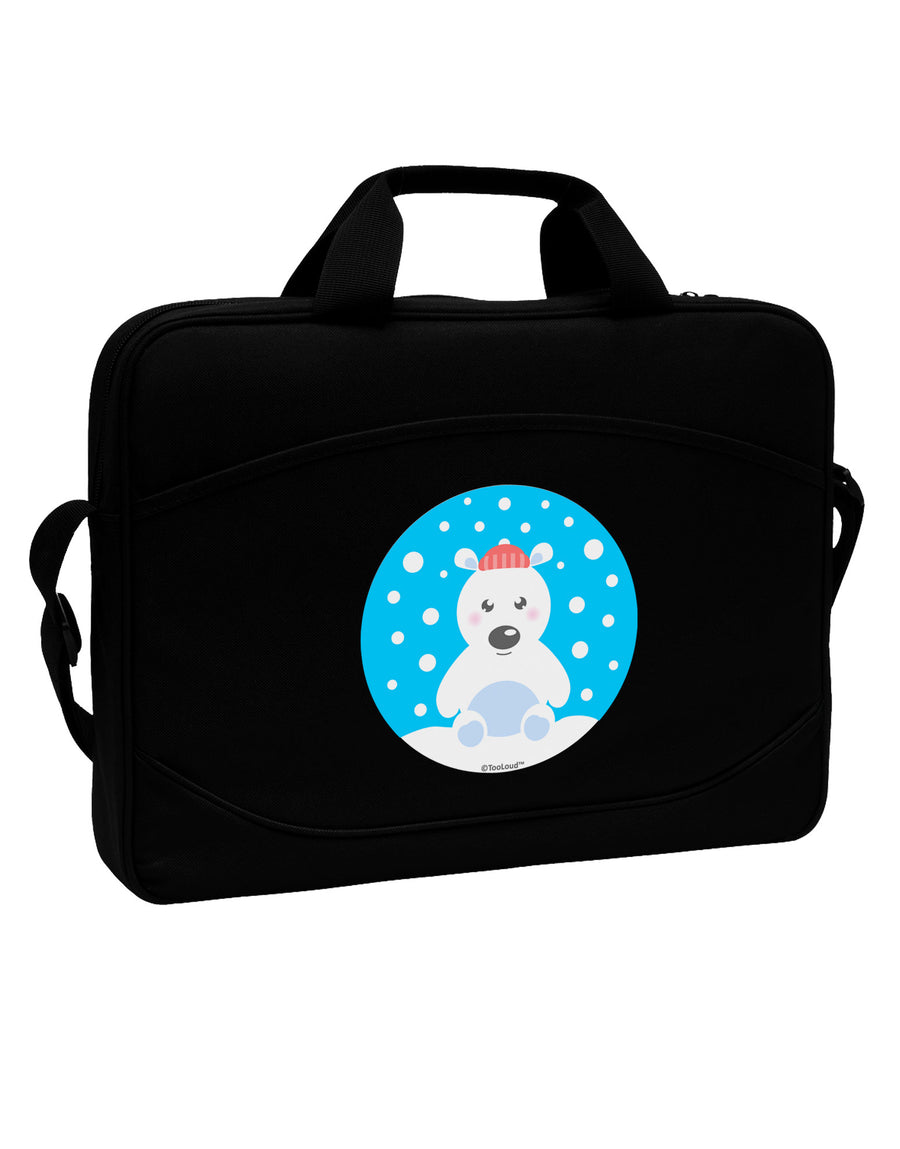 Cute Polar Bear - Christmas 15&#x22; Dark Laptop / Tablet Case Bag by TooLoud-Laptop / Tablet Case Bag-TooLoud-Black-Davson Sales