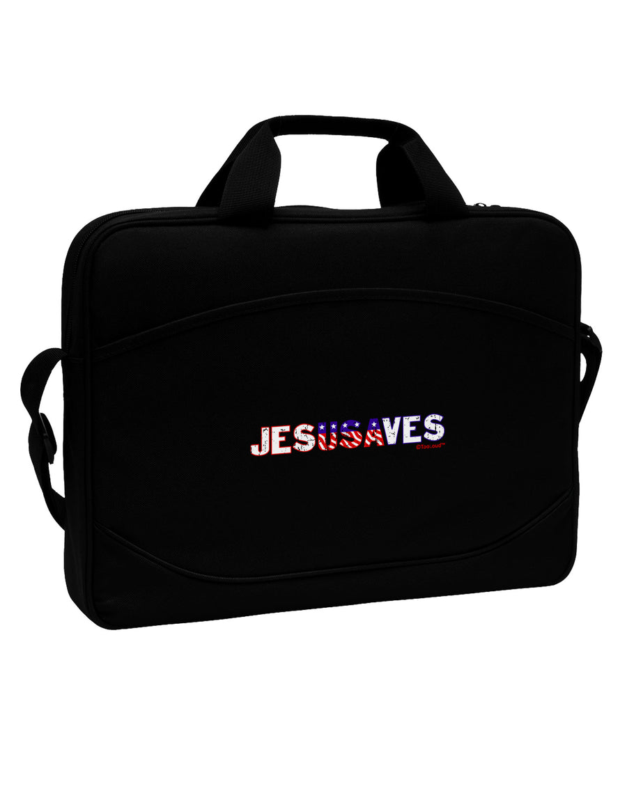 JesUSAves - Jesus Saves USA Design 15&#x22; Dark Laptop / Tablet Case Bag by TooLoud-Laptop / Tablet Case Bag-TooLoud-Black-Davson Sales