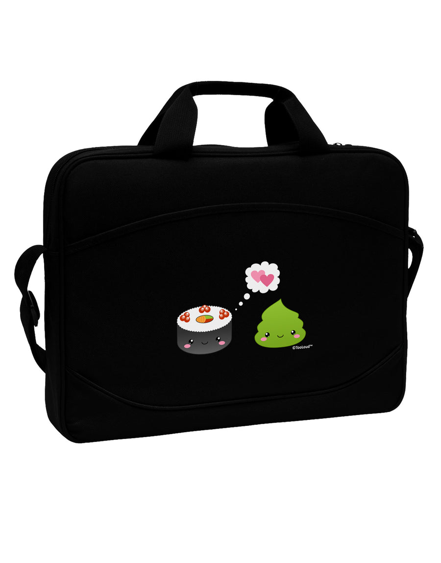 Cute Sushi and Wasabi Love 15&#x22; Dark Laptop / Tablet Case Bag by TooLoud-Laptop / Tablet Case Bag-TooLoud-Black-Davson Sales