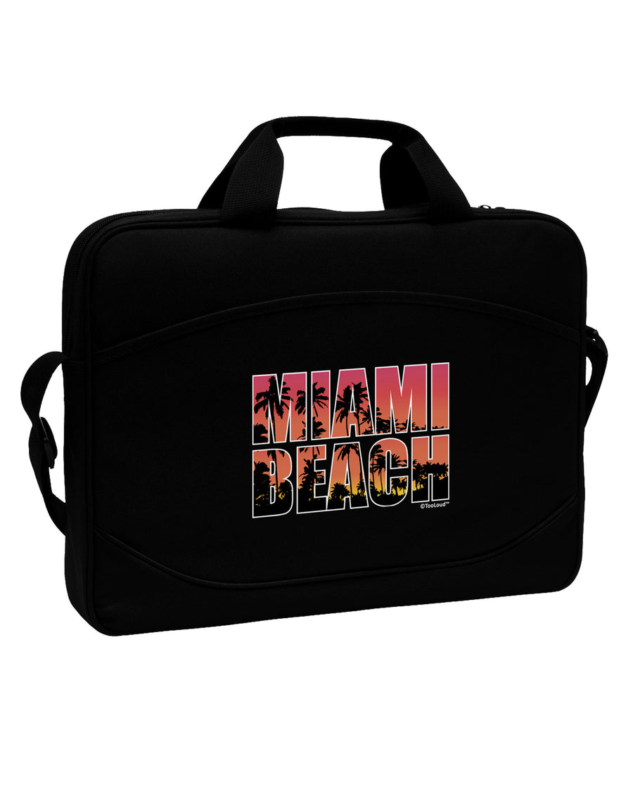 Miami Beach - Sunset Palm Trees 15&#x22; Dark Laptop / Tablet Case Bag by TooLoud-Laptop / Tablet Case Bag-TooLoud-Black-Davson Sales