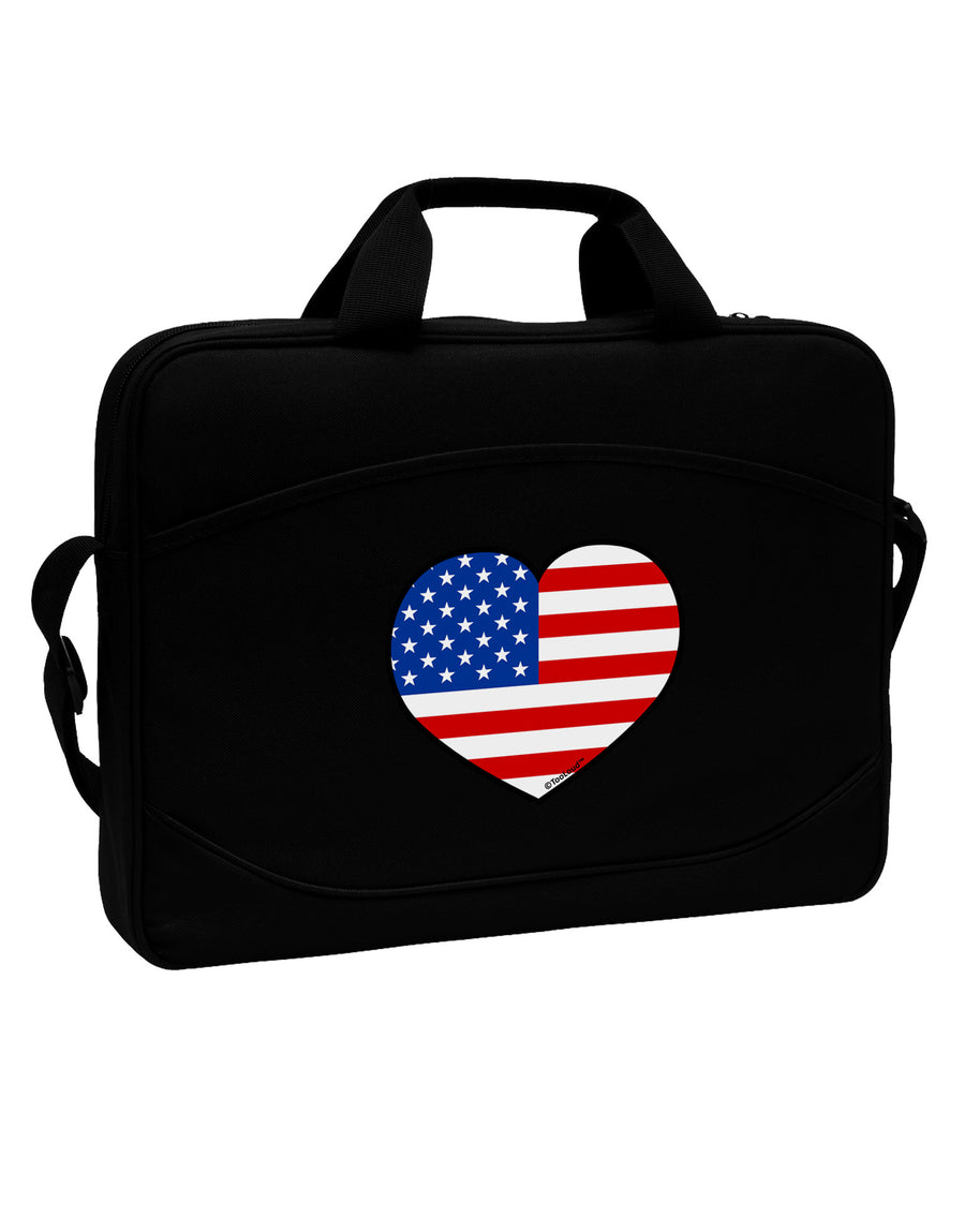 American Flag Heart Design 15&#x22; Dark Laptop / Tablet Case Bag by TooLoud-Laptop / Tablet Case Bag-TooLoud-Black-Davson Sales