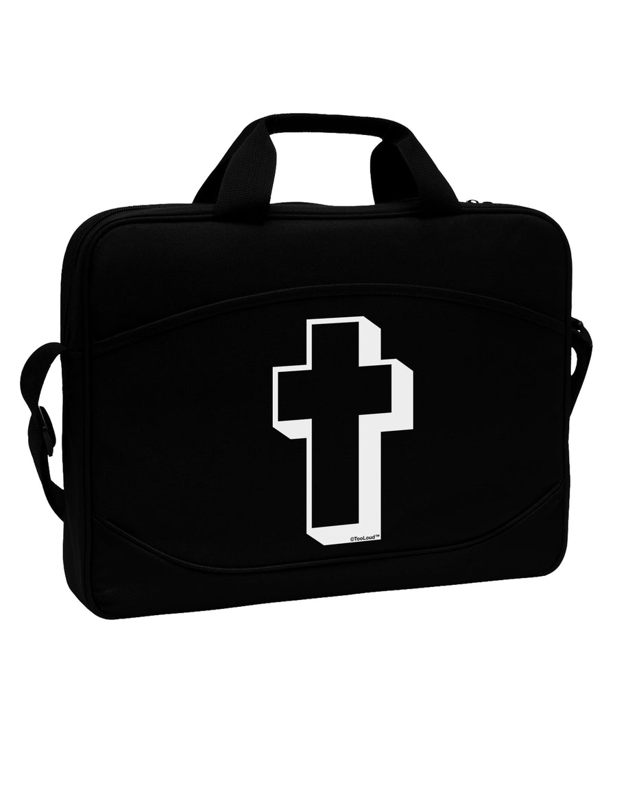 Simple Cross Design Black 15&#x22; Dark Laptop / Tablet Case Bag by TooLoud-Laptop / Tablet Case Bag-TooLoud-Black-Davson Sales