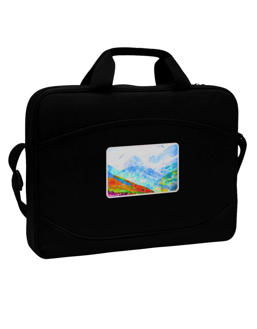 CO Fog Mountains Watercolor 15&#x22; Dark Laptop / Tablet Case Bag-Laptop / Tablet Case Bag-TooLoud-Black-White-Davson Sales