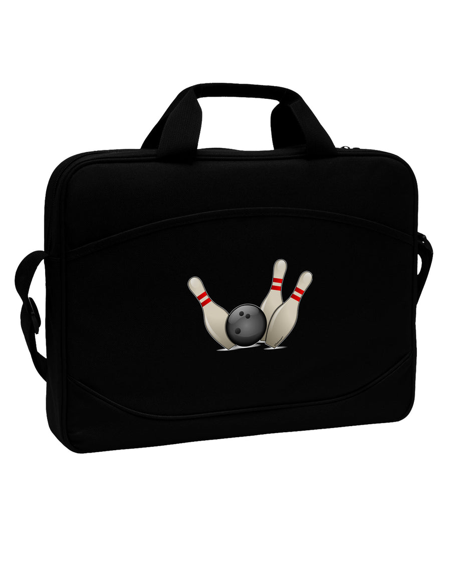 Bowling Ball with Pins 15&#x22; Dark Laptop / Tablet Case Bag-Laptop / Tablet Case Bag-TooLoud-Black-White-15 Inches-Davson Sales