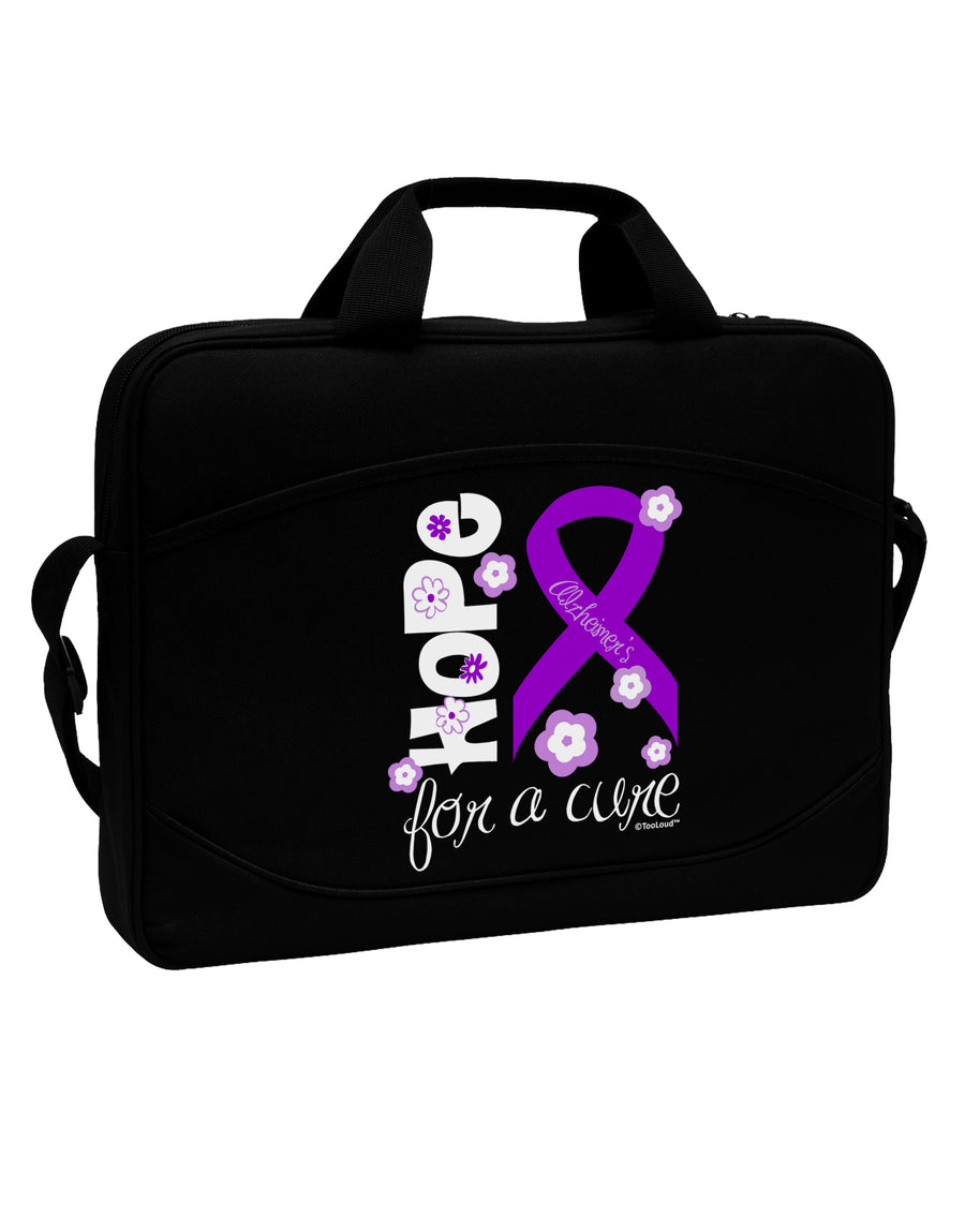 Hope for a Cure - Purple Ribbon Alzheimers Disease - Flowers 15&#x22; Dark Laptop / Tablet Case Bag by TooLoud-Laptop / Tablet Case Bag-TooLoud-Black-Davson Sales