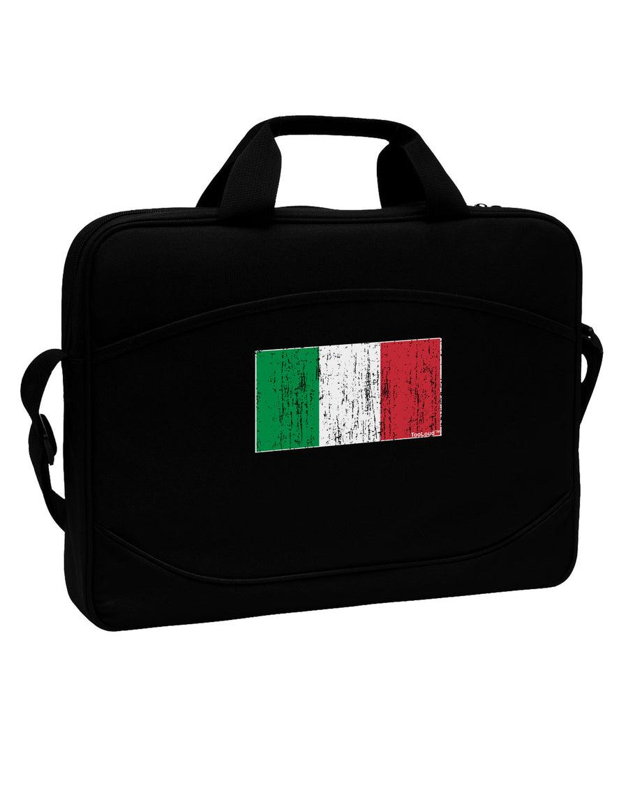 Italian Flag - Distressed 15&#x22; Dark Laptop / Tablet Case Bag by TooLoud-Laptop / Tablet Case Bag-TooLoud-Black-Davson Sales