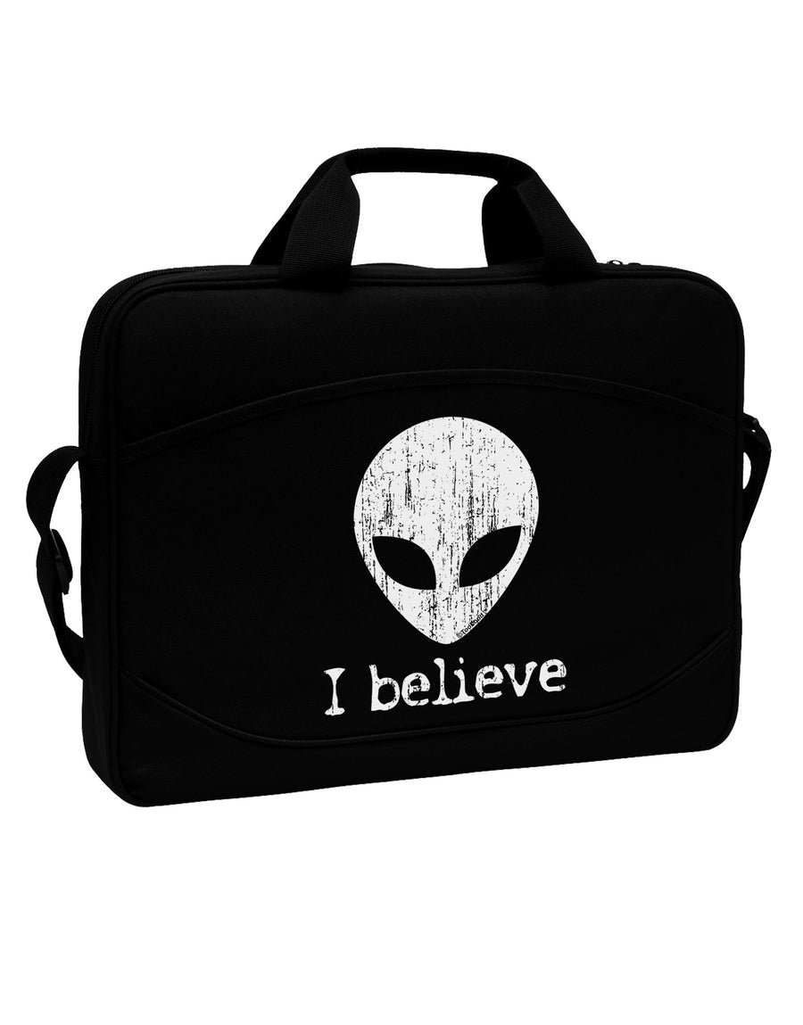 Extraterrestrial - I Believe Distressed 15&#x22; Dark Laptop / Tablet Case Bag by TooLoud-Laptop / Tablet Case Bag-TooLoud-Black-Davson Sales