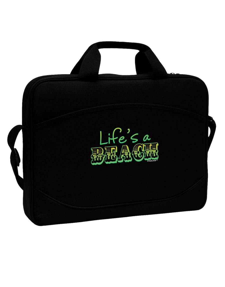 Lifes a Beach Color 15&#x22; Dark Laptop / Tablet Case Bag by TooLoud-Laptop / Tablet Case Bag-TooLoud-Black-Davson Sales