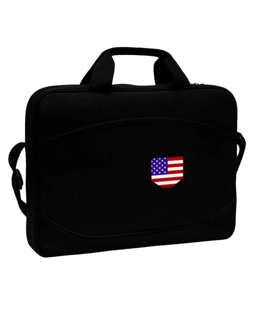 American Flag Faux Pocket Design 15&#x22; Dark Laptop / Tablet Case Bag by TooLoud-Laptop / Tablet Case Bag-TooLoud-Black-Davson Sales
