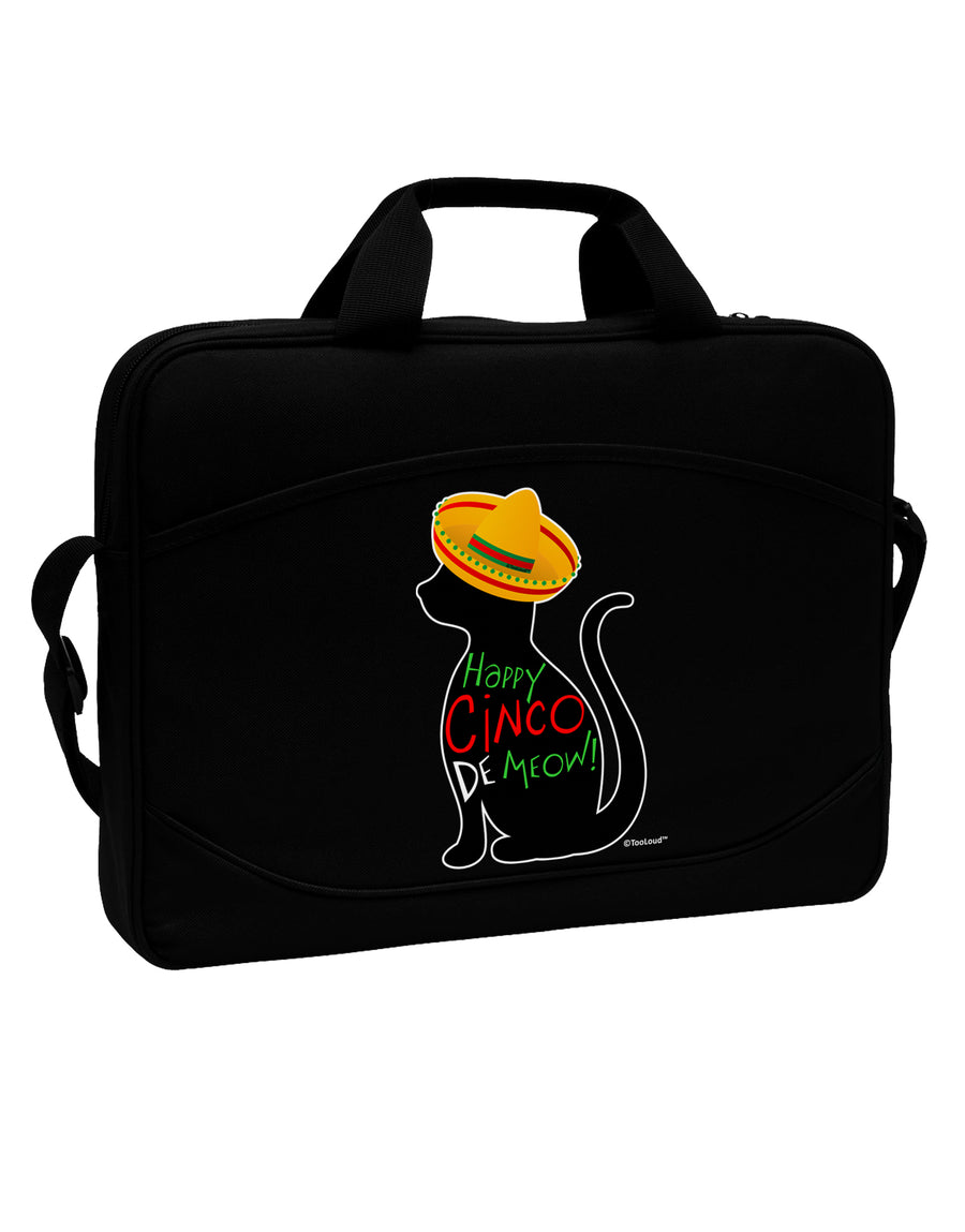 Happy Cinco de Meow - Cinco de Mayo Cat 15&#x22; Dark Laptop / Tablet Case Bag by TooLoud-Laptop / Tablet Case Bag-TooLoud-Black-Davson Sales