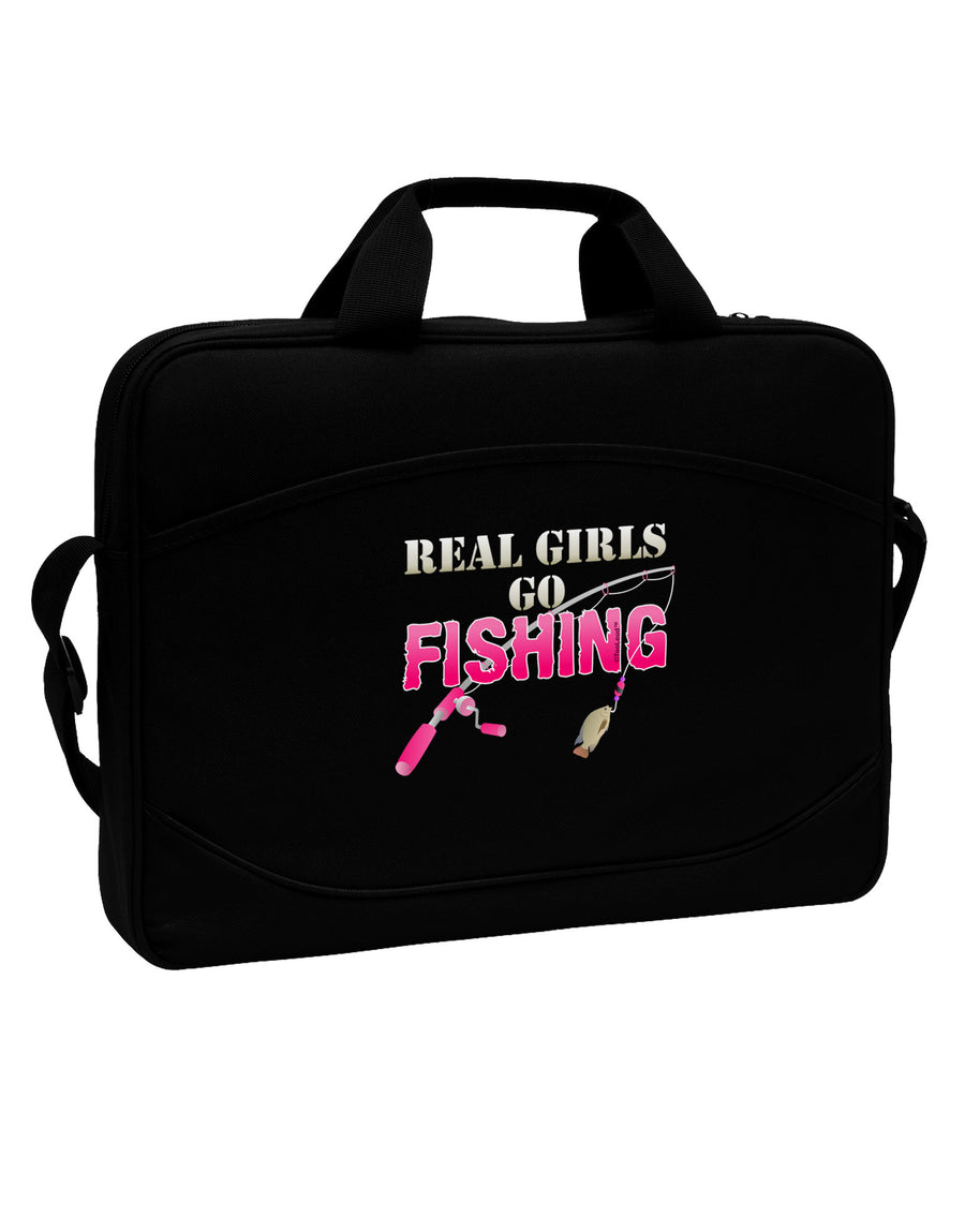 Real Girls Go Fishing 15&#x22; Dark Laptop / Tablet Case Bag-Laptop / Tablet Case Bag-TooLoud-Black-White-15 Inches-Davson Sales