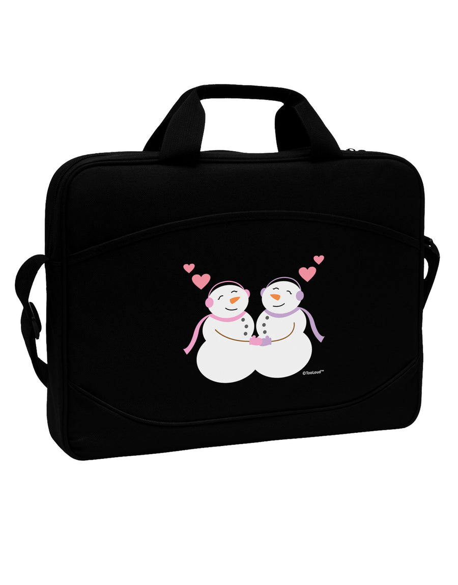 Cute Snowwoman Couple 15&#x22; Dark Laptop / Tablet Case Bag by TooLoud-Laptop / Tablet Case Bag-TooLoud-Black-Davson Sales