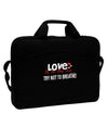 Love - Try Not To Breathe 15&#x22; Dark Laptop / Tablet Case Bag-Laptop / Tablet Case Bag-TooLoud-Black-White-15 Inches-Davson Sales
