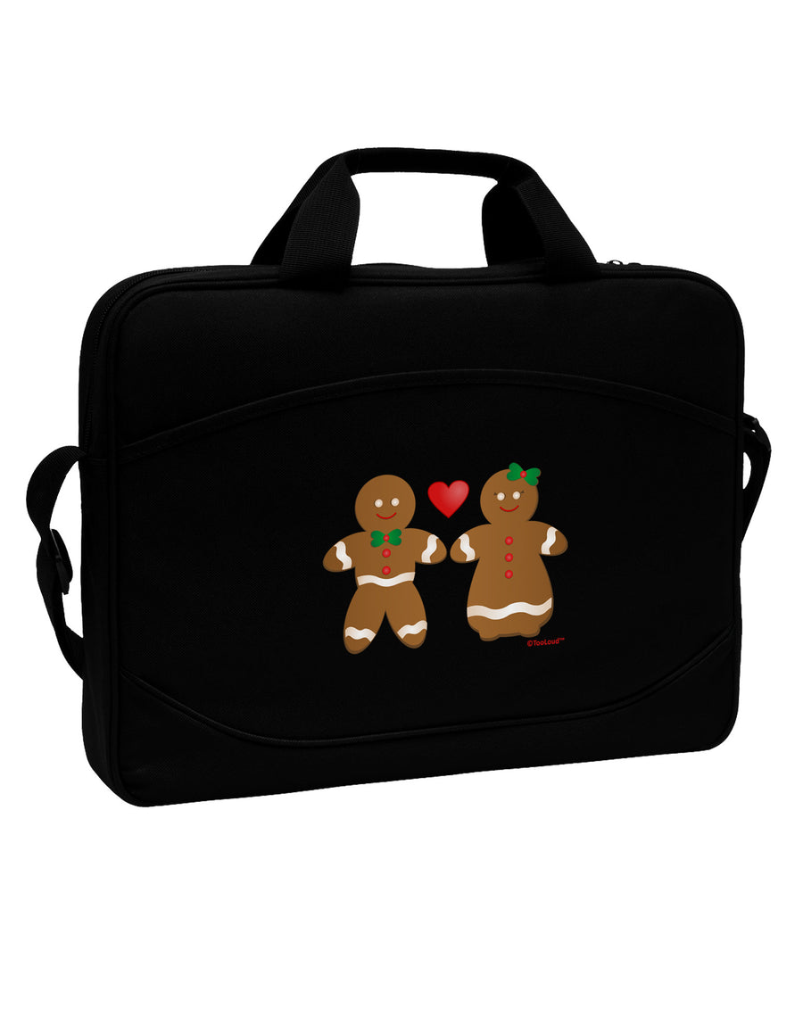 Gingerbread Man and Gingerbread Woman Couple 15&#x22; Dark Laptop / Tablet Case Bag by TooLoud-Laptop / Tablet Case Bag-TooLoud-Black-Davson Sales