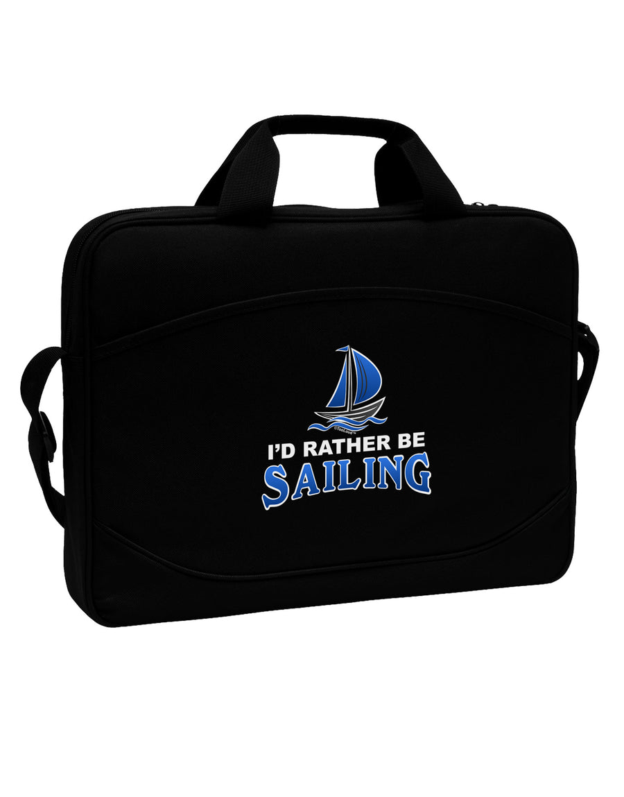 I'd Rather Be Sailing 15&#x22; Dark Laptop / Tablet Case Bag-Laptop / Tablet Case Bag-TooLoud-Black-White-15 Inches-Davson Sales