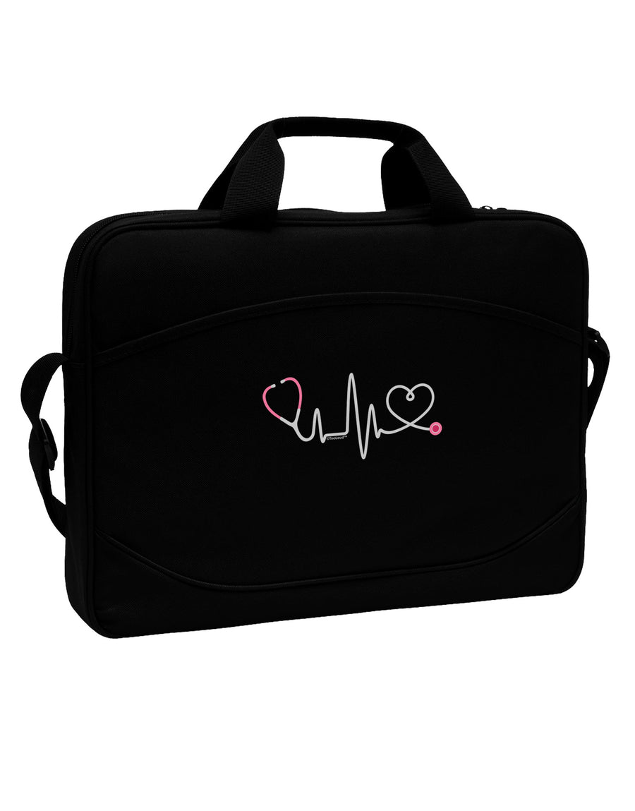 Stethoscope Heartbeat 15&#x22; Dark Laptop / Tablet Case Bag-Laptop / Tablet Case Bag-TooLoud-Black-White-15 Inches-Davson Sales