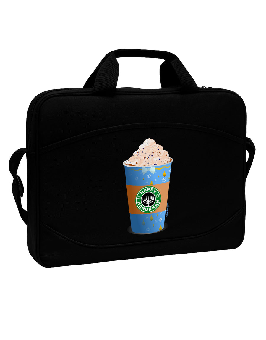 Happy Hanukkah Latte Cup 15&#x22; Dark Laptop / Tablet Case Bag-Laptop / Tablet Case Bag-TooLoud-Black-White-Davson Sales