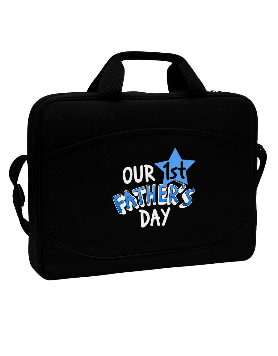 Our 1st Father's Day 15&#x22; Dark Laptop / Tablet Case Bag by TooLoud-Laptop / Tablet Case Bag-TooLoud-Black-White-15 Inches-Davson Sales