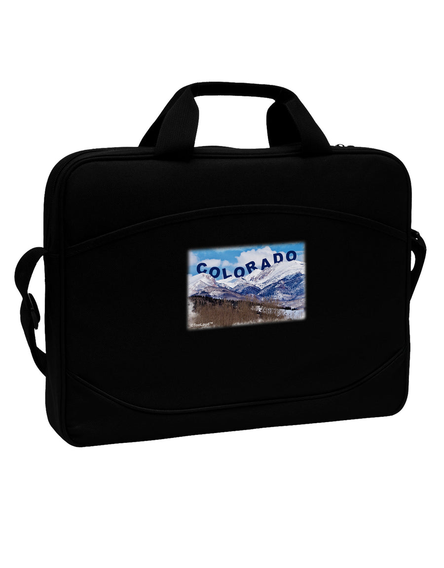 Pikes Peak Text 15&#x22; Dark Laptop / Tablet Case Bag-Laptop / Tablet Case Bag-TooLoud-Black-White-Davson Sales