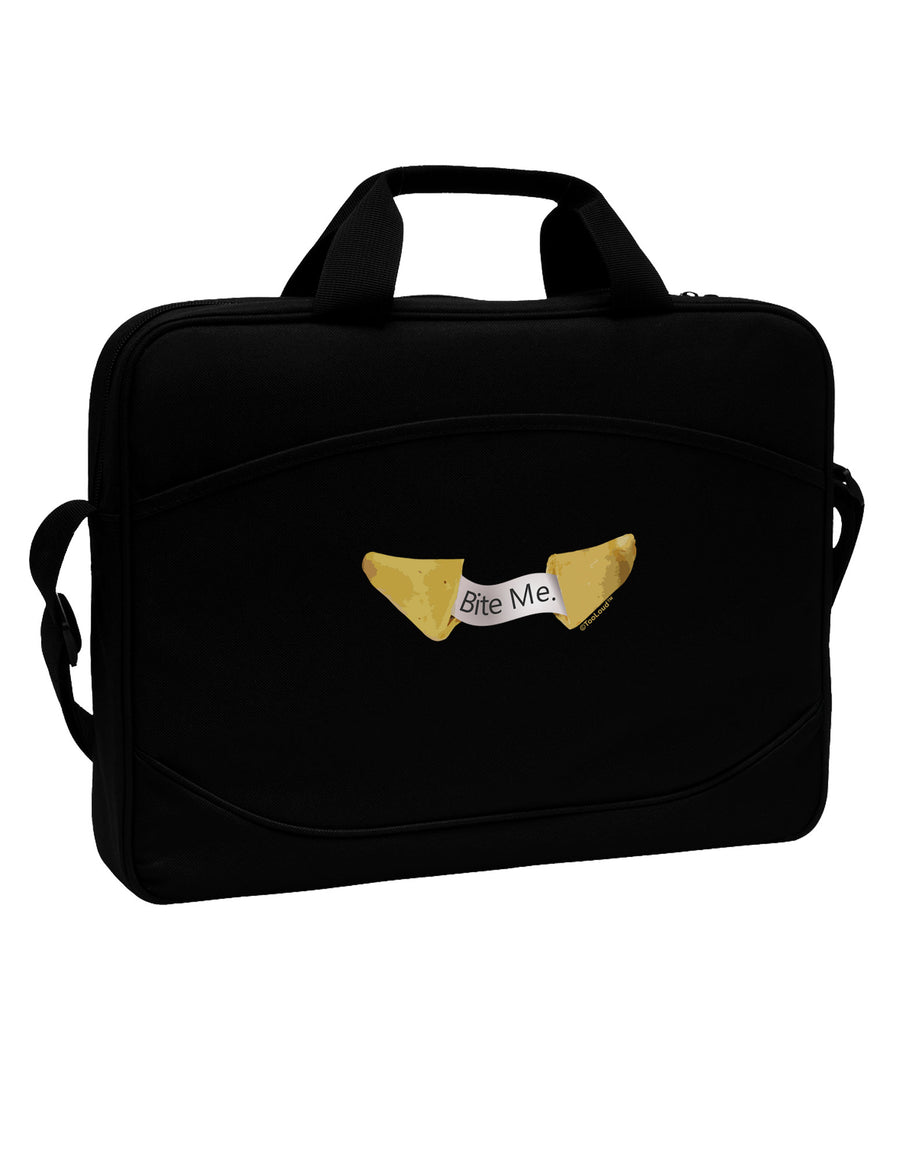 Bite Me - Fortune Cookie 15&#x22; Dark Laptop / Tablet Case Bag-Laptop / Tablet Case Bag-TooLoud-Black-White-Davson Sales