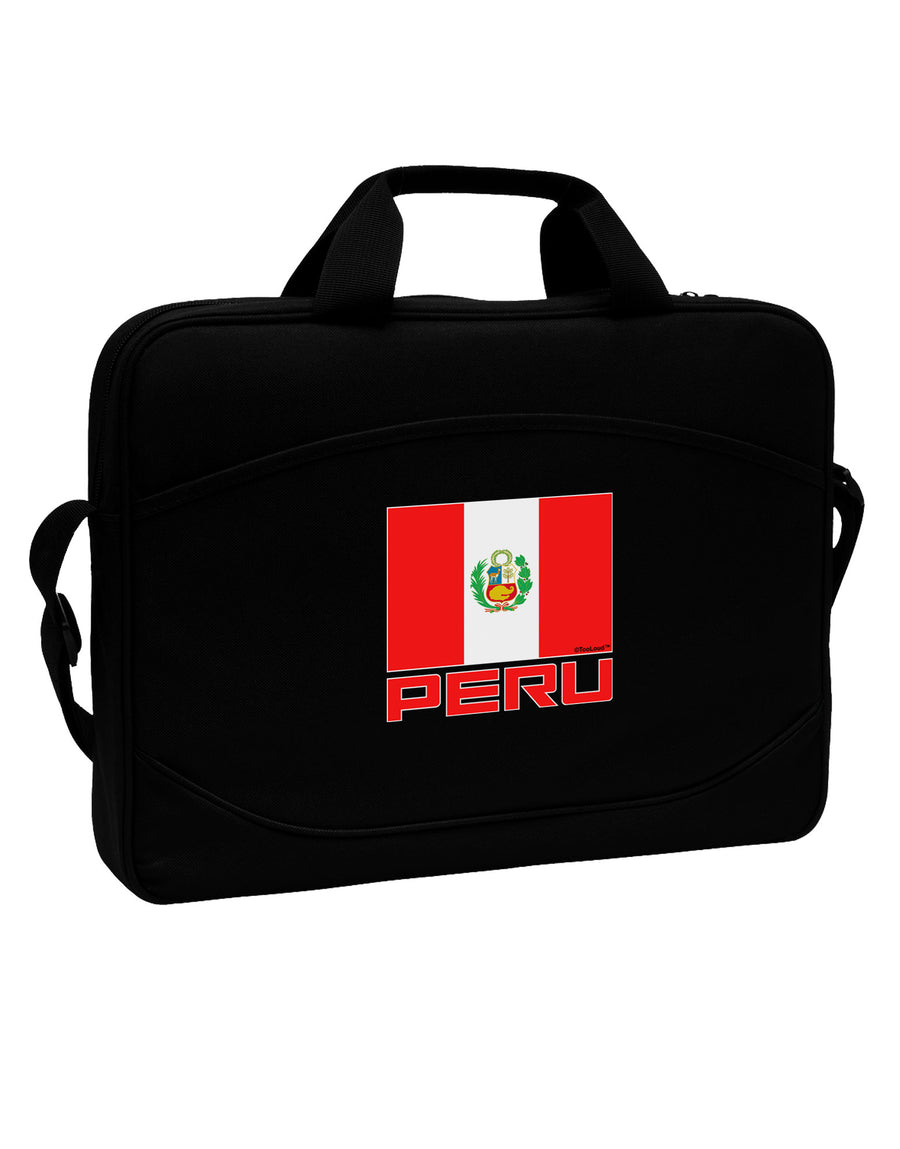 Peru Flag Dark 15&#x22; Dark Laptop / Tablet Case Bag-Laptop / Tablet Case Bag-TooLoud-Black-White-15 Inches-Davson Sales