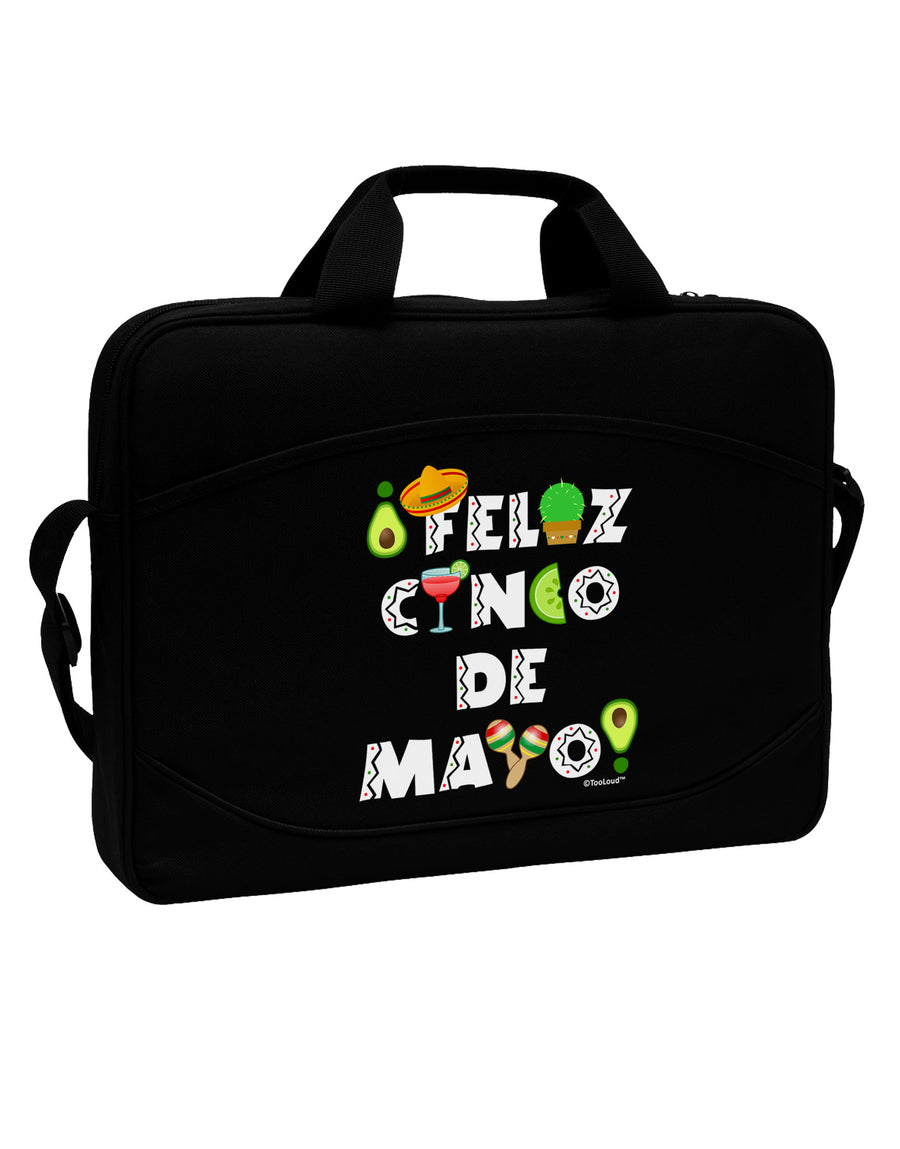 Feliz Cinco de Mayo - Fiesta Icons 15&#x22; Dark Laptop / Tablet Case Bag by TooLoud-Laptop / Tablet Case Bag-TooLoud-Black-Davson Sales