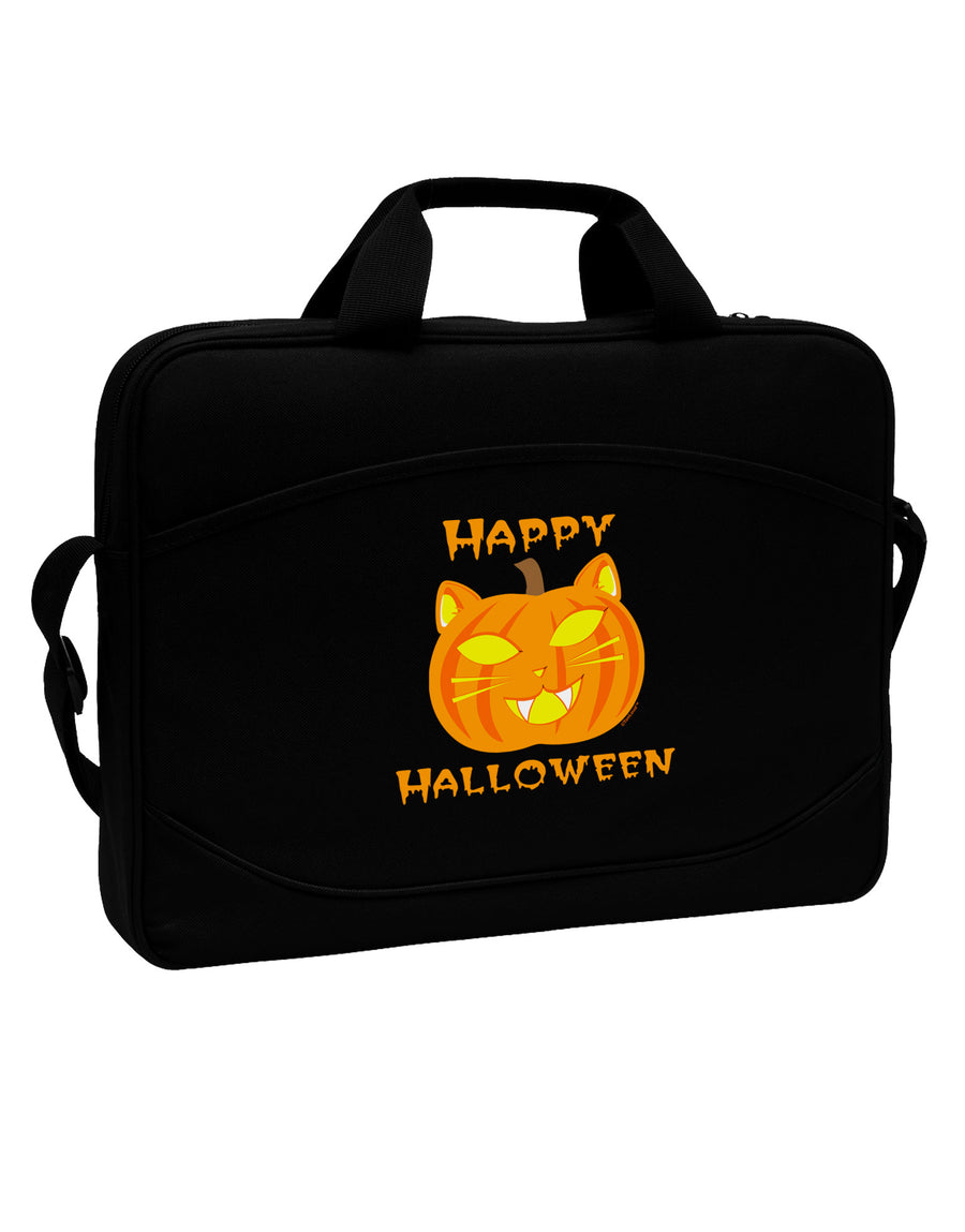 Cat-O-Lantern With Text 15&#x22; Dark Laptop / Tablet Case Bag-Laptop / Tablet Case Bag-TooLoud-Black-Davson Sales