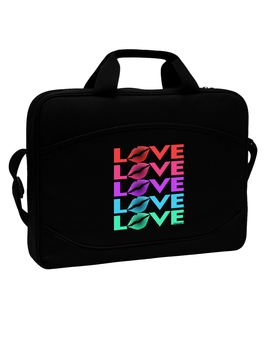 Colorful Love Kisses 15&#x22; Dark Laptop / Tablet Case Bag-Laptop / Tablet Case Bag-TooLoud-Black-White-15 Inches-Davson Sales