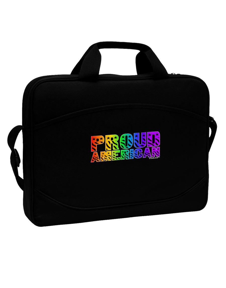Proud American Rainbow Text 15&#x22; Dark Laptop / Tablet Case Bag by TooLoud-Laptop / Tablet Case Bag-TooLoud-Black-Davson Sales