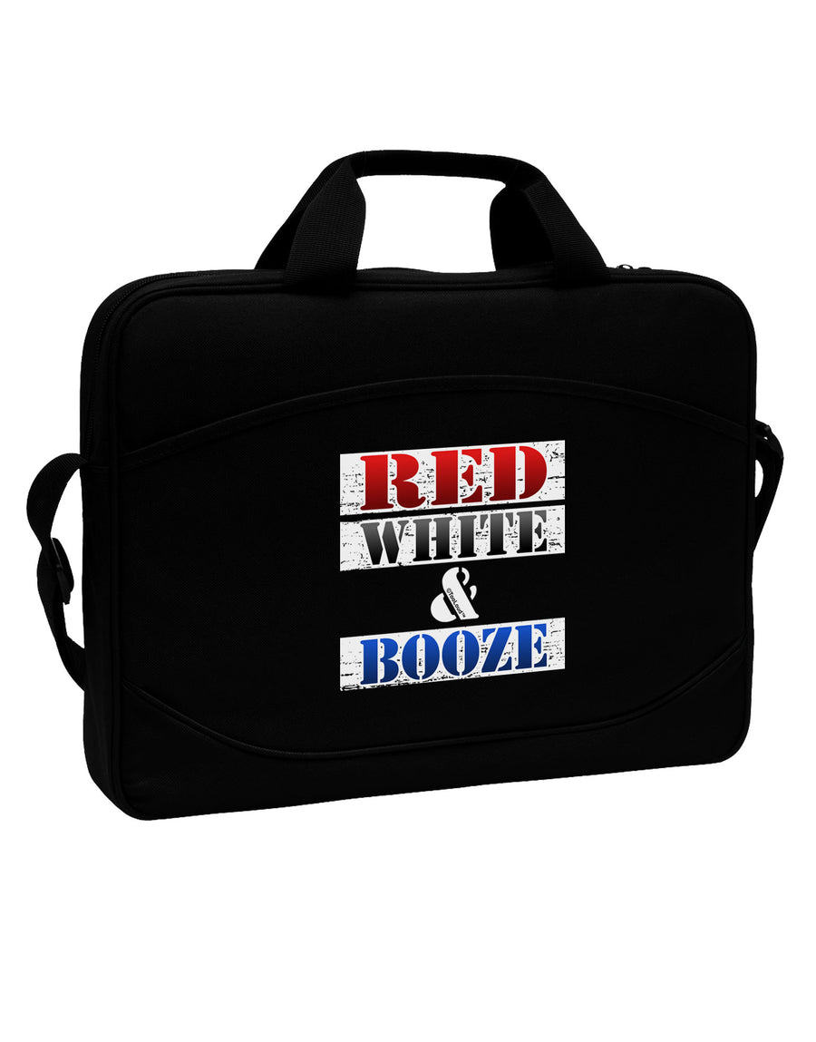 Red White & Booze 15&#x22; Dark Laptop / Tablet Case Bag-Laptop / Tablet Case Bag-TooLoud-Black-White-15 Inches-Davson Sales