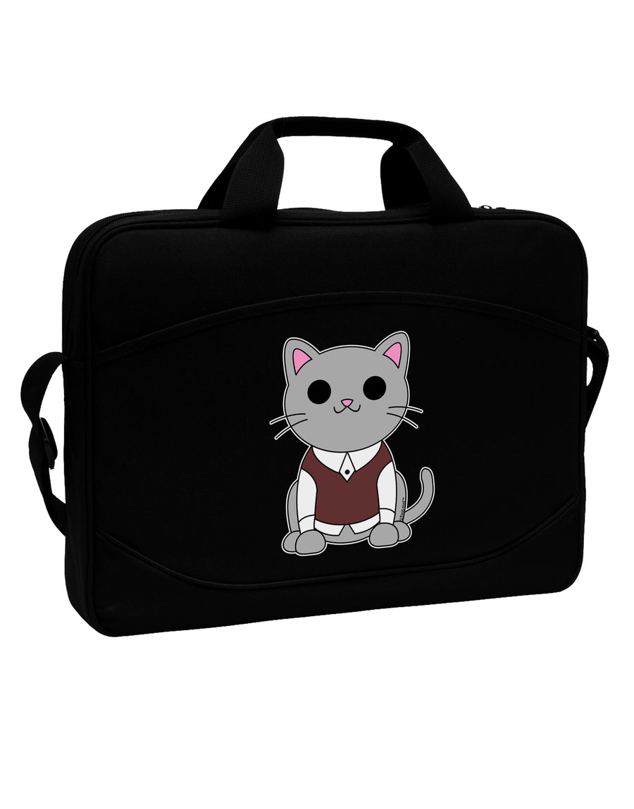 Cute Sweater Vest Cat Design 15&#x22; Dark Laptop / Tablet Case Bag by TooLoud-Laptop / Tablet Case Bag-TooLoud-Black-Davson Sales