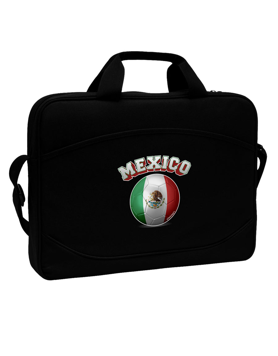 Soccer Ball Flag - Mexico 15&#x22; Dark Laptop / Tablet Case Bag-Laptop / Tablet Case Bag-TooLoud-Black-White-15 Inches-Davson Sales