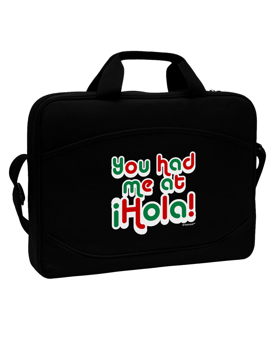 You Had Me at Hola - Mexican Flag Colors 15&#x22; Dark Laptop / Tablet Case Bag by TooLoud-Laptop / Tablet Case Bag-TooLoud-Black-Davson Sales