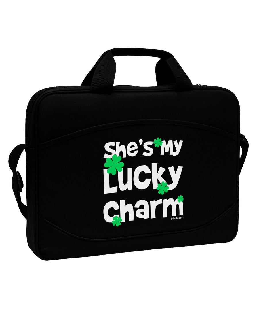 She's My Lucky Charm - Matching Couples Design 15&#x22; Dark Laptop / Tablet Case Bag by TooLoud-Laptop / Tablet Case Bag-TooLoud-Black-Davson Sales