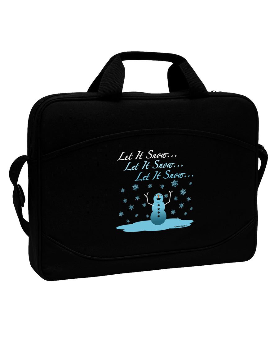 Let It Snow Happy Snowman 15&#x22; Dark Laptop / Tablet Case Bag-Laptop / Tablet Case Bag-TooLoud-Black-White-Davson Sales