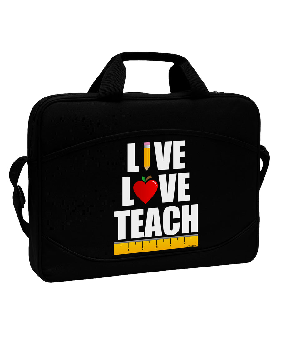 Live Love Teach 15&#x22; Dark Laptop / Tablet Case Bag by TooLoud-Laptop / Tablet Case Bag-TooLoud-Black-Davson Sales