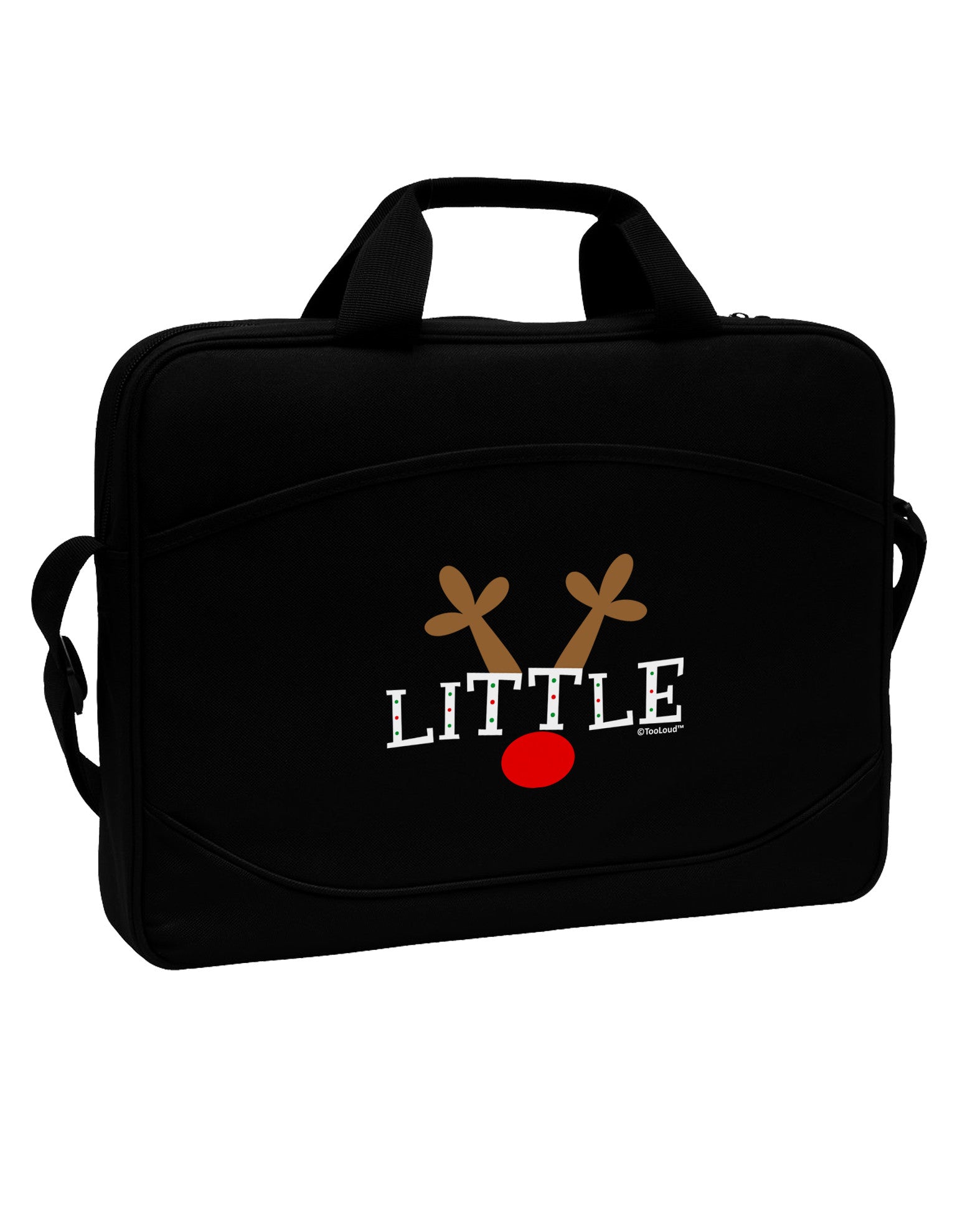 Matching Family Christmas Design - Reindeer - Little 15&#x22; Dark Laptop / Tablet Case Bag by TooLoud-Laptop / Tablet Case Bag-TooLoud-Black-Davson Sales