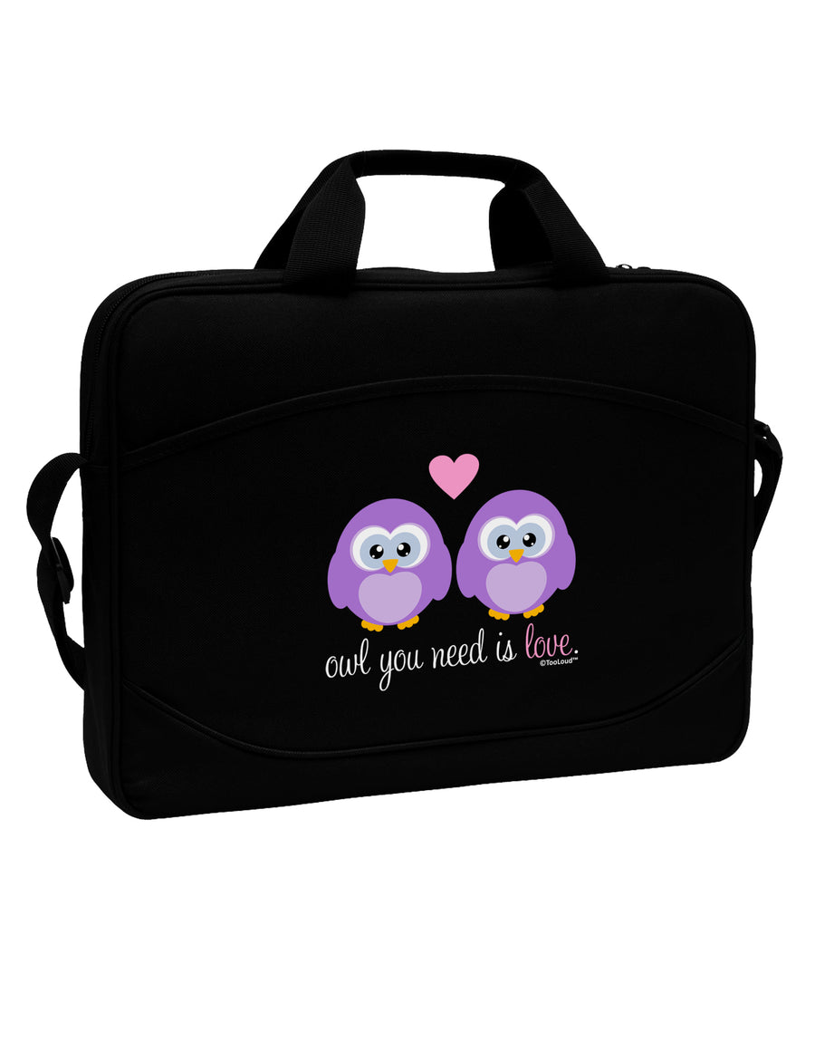 Owl You Need Is Love - Purple Owls 15&#x22; Dark Laptop / Tablet Case Bag by TooLoud-Laptop / Tablet Case Bag-TooLoud-Black-Davson Sales