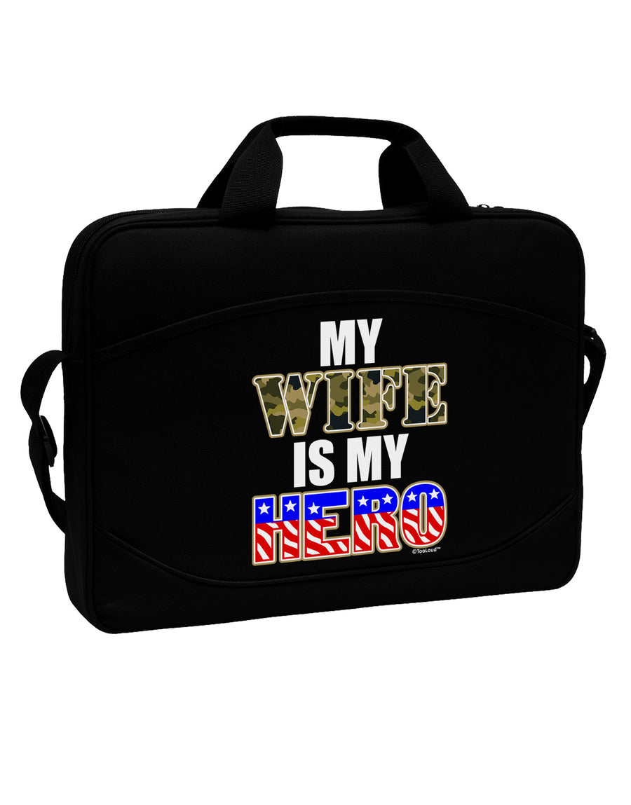 My Wife is My Hero - Armed Forces 15&#x22; Dark Laptop / Tablet Case Bag by TooLoud-Laptop / Tablet Case Bag-TooLoud-Black-Davson Sales