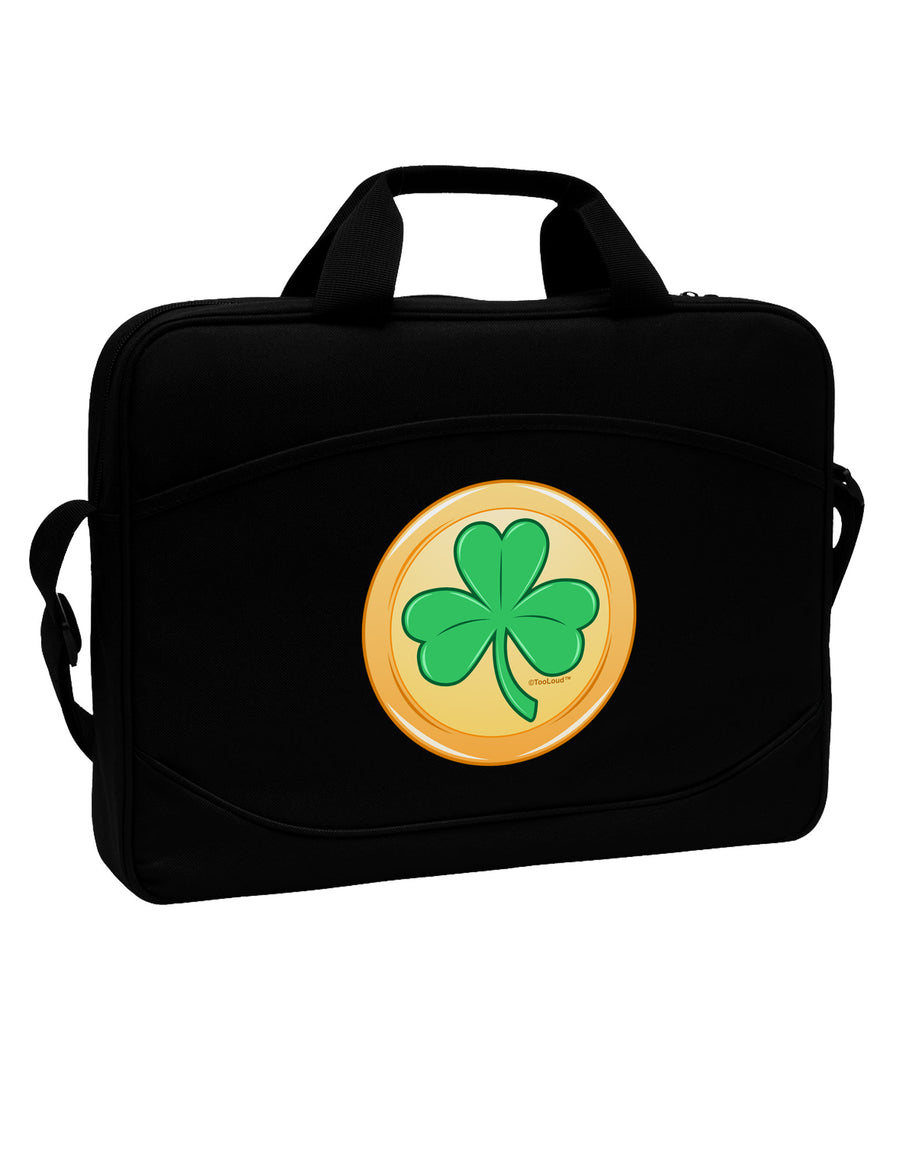 Shamrock Button Vector Design 15&#x22; Dark Laptop / Tablet Case Bag by TooLoud-Laptop / Tablet Case Bag-TooLoud-Black-Davson Sales