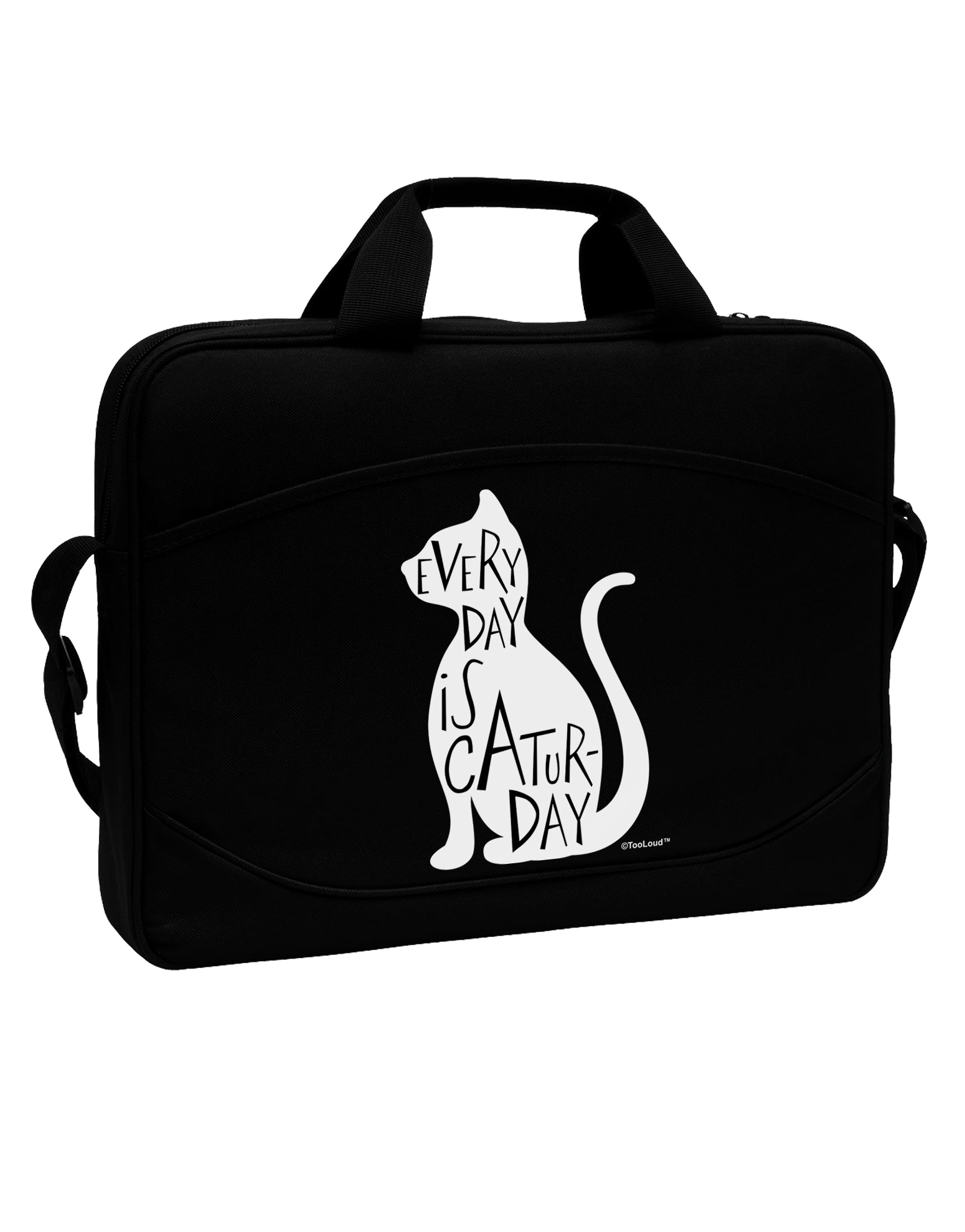 Every Day Is Caturday Cat Silhouette 15&#x22; Dark Laptop / Tablet Case Bag by TooLoud-Laptop / Tablet Case Bag-TooLoud-Black-Davson Sales