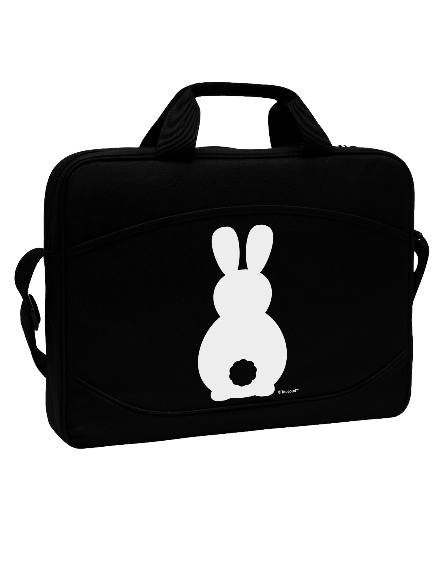 Cute Bunny Silhouette with Tail 15&#x22; Dark Laptop / Tablet Case Bag by TooLoud-Laptop / Tablet Case Bag-TooLoud-Black-Davson Sales