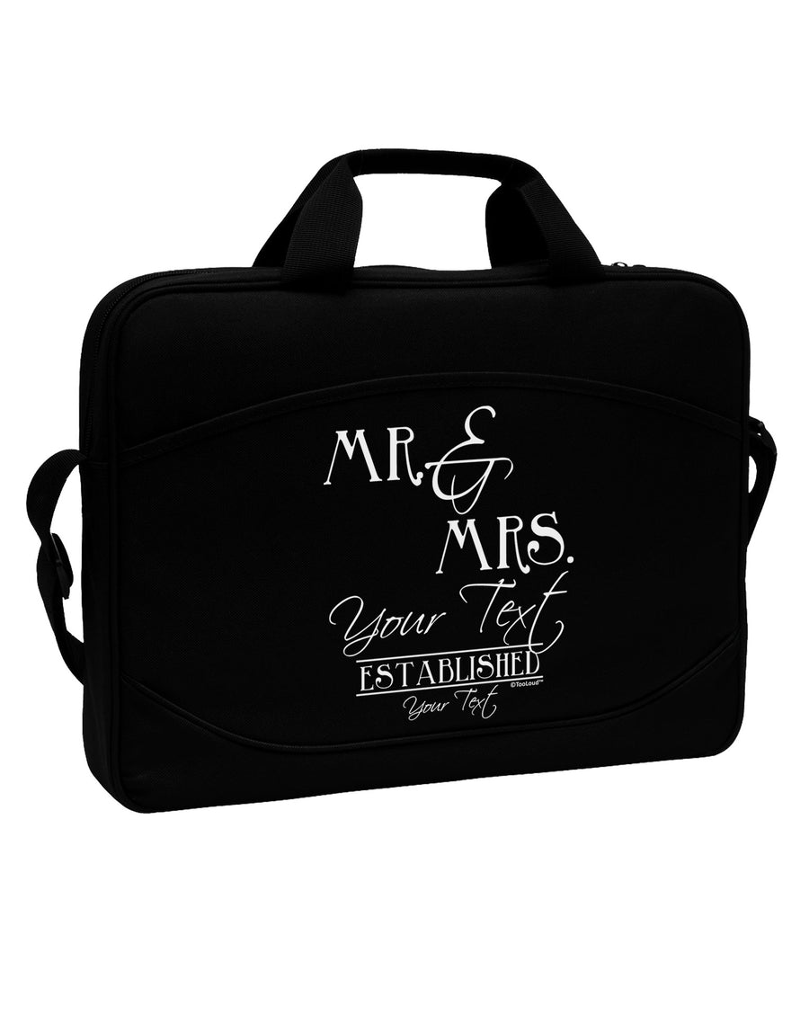 Personalized Mr and Mrs -Name- Established -Date- Design 15&#x22; Dark Laptop / Tablet Case Bag-Laptop / Tablet Case Bag-TooLoud-Black-Davson Sales
