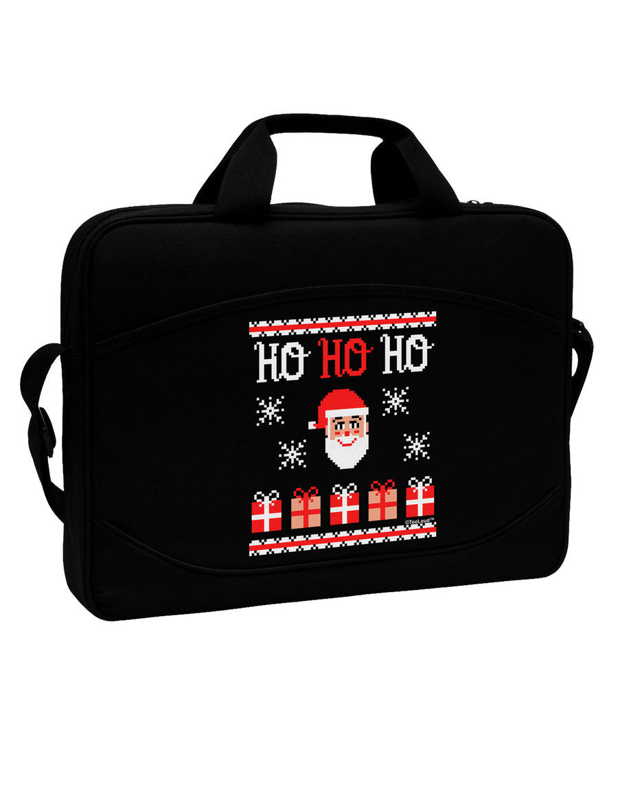 Ho Ho Ho Ugly Christmas Sweater 15&#x22; Dark Laptop / Tablet Case Bag-Laptop / Tablet Case Bag-TooLoud-Black-White-Davson Sales