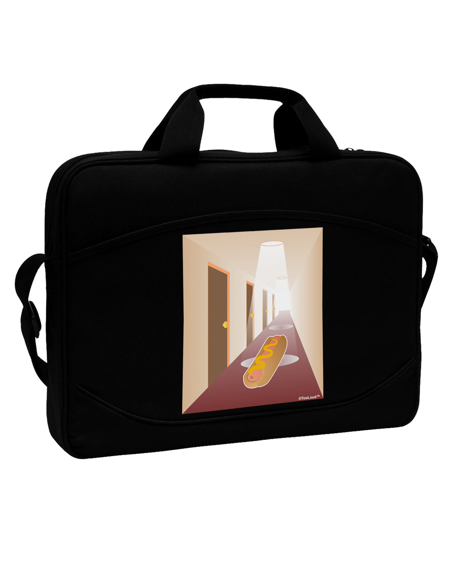 Hotdog in a Hallway 15&#x22; Dark Laptop / Tablet Case Bag by TooLoud-Laptop / Tablet Case Bag-TooLoud-Black-White-15 Inches-Davson Sales